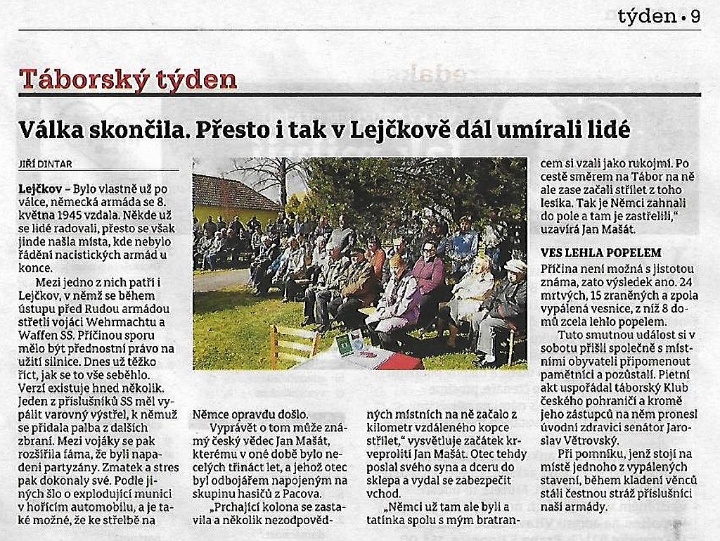 Táborský deník číslo 111 ze dne 15.5.2019, příloha Táborský týden 15.-21.5.2019